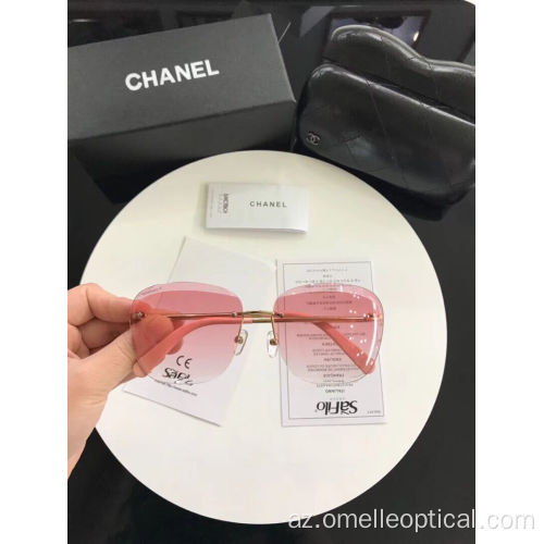 Oval Shape Rimless Günəş Baxışları Moda Aksesuarları